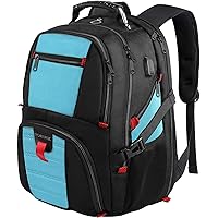 YOREPEK Travel Backpack, Extra Large 50L Laptop Backpacks for Men Women, Water Resistant College Student Bookbag Airline Approved Business Work Bag with USB Charging Port Fits 17 Inch Computer, Blue