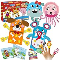 Arts and Crafts for Kids, Animal Paper Craft Kits for Toddlers Ages 3-5, 24 Pcs Fun Creative DIY Activities Projects Craft Box for Boys & Girls Preschool Classroom/ Birthday/ Christmas Party Supplies