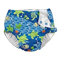 i play. by green sprouts baby boys Reusable and Toddler Swim Diaper, Royal Blue Turtle Journey, 5T US