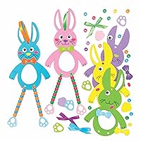 Baker Ross AX764 Easter Bunny Bead Decoration Kits - Pack of 5, Creative Art and Craft Supplies for Kids to Make and Decorate