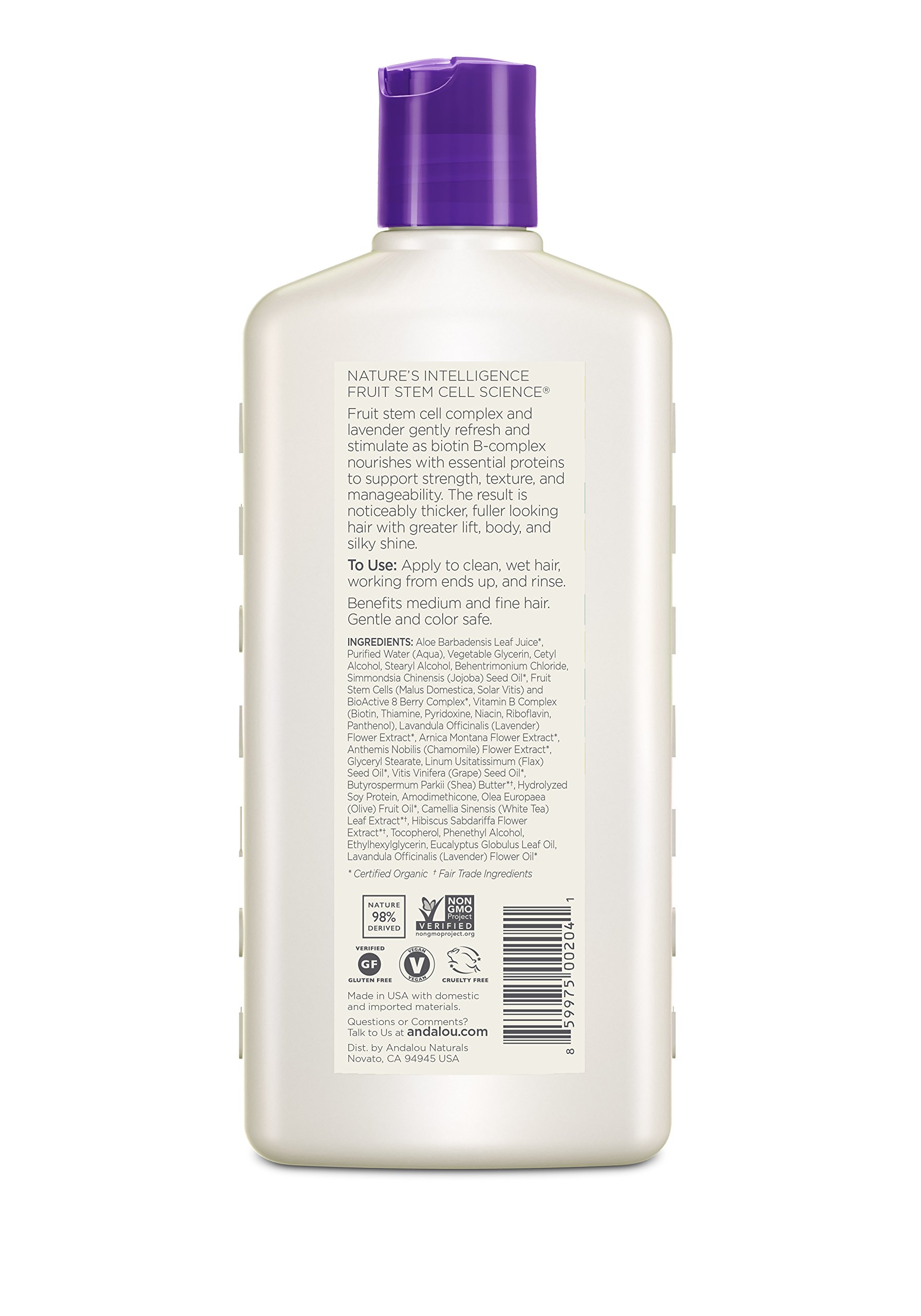 Andalou Naturals Lavender and Biotin Full Volume Conditioner, 11.5 Ounce