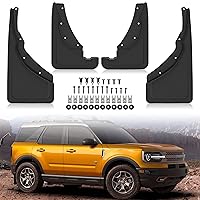 Mud Flaps for Bronco Sport 21-22, Front Rear Tire Splash Guards Mud Guards Flares for Ford Bronco Sport 2021 2022 Accessories, Replace OEM #M1PZ-16A550-AA #M1PZ-16A550-BA (4PCS,Black)