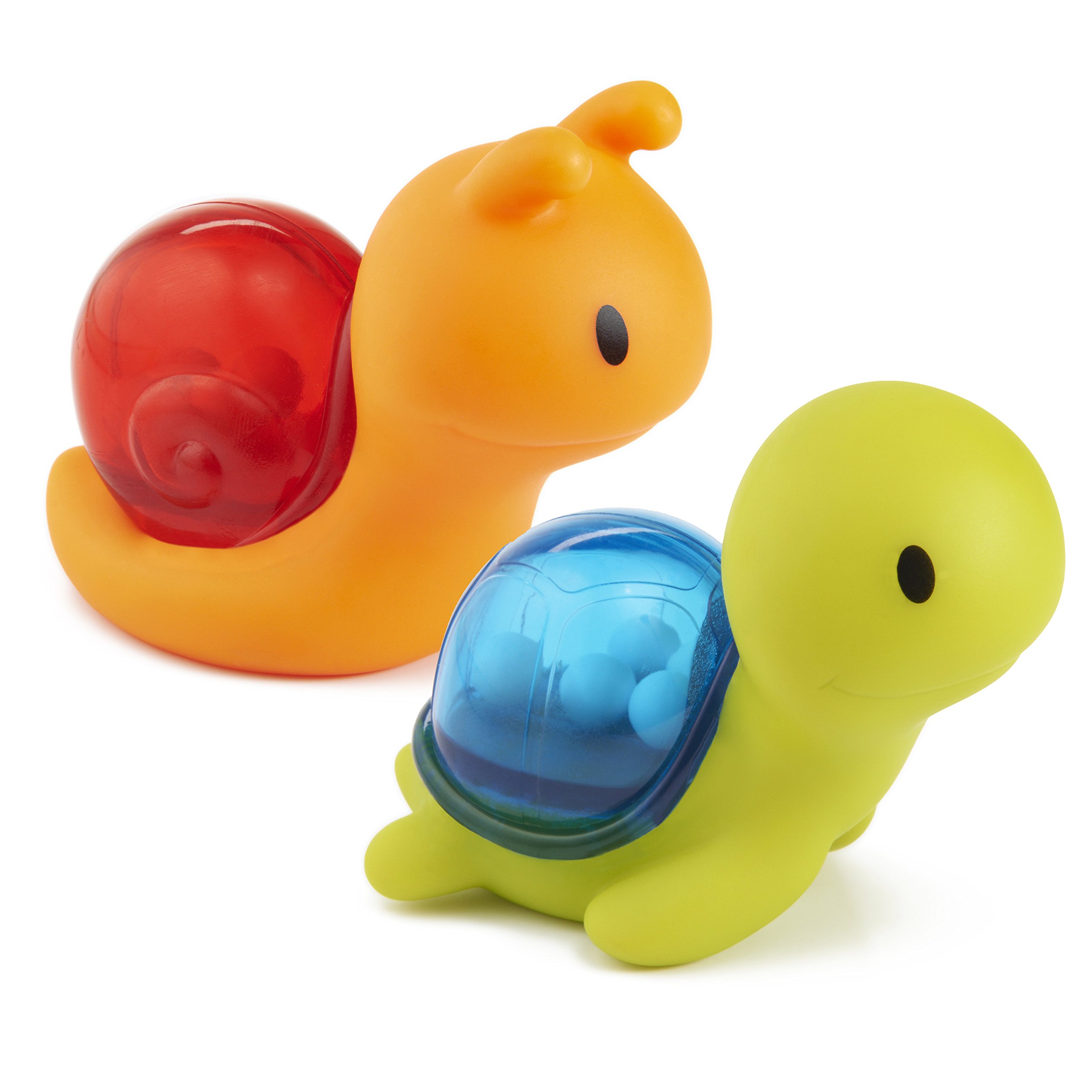 Munchkin® Bath Rattle Squirts - Fun Sensory Bath Learning Toys for Babies and Toddlers, Turtle and Snail, 2 Pack