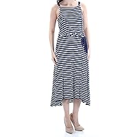 Womens Striped High-Low Dress