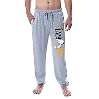 Peanuts Men's Snoopy and Woodstock Lazy Days Sleep Jogger Pajama Pants