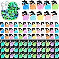 300 Pcs Luminous Mini Resin Ducks with Sunglasses Bulk Glow in The Dark Tiny Colorful Cowboy Duck for DIY Fairy Garden Landscape Pot Baby Shower Party