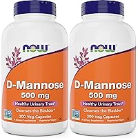 Now D-Mannose 500 mg, 300 Capsules (Pack of 2) - Vegan Non GMO Supplement for Women and Men - Supports Healthy Urinary Tract, Cleanses The Bladder