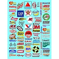 Generic AMP - FRAM Sticker Gang Sheet 28-1/10 Scale White Vinyl R/C Model Decal Sticker Sheet Radio Control Lexan Body - Decorate Your R/c Cars, Boats, Trucks Along with Any Other Scale Model Kit.