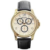 PICONO Mr.&Mrs. Pearl Series - Multi Dial Water Resistant Analog Quartz Watch - No. 4403 (Gold)