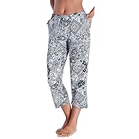 ELLEN TRACY womens Cropped Pant Pajama Bottom, Paisley, Medium US