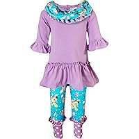 Baby Toddler Little Girls Spring Easter Disney Inspired Minnie Outfit - 3-Piece Tunic Leggings Scarf Set