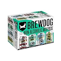 BrewDog 24 Mixed Non-Alcoholic Pack | Includes Nanny, Elvis, Hazy, & Punk | 12oz Cans