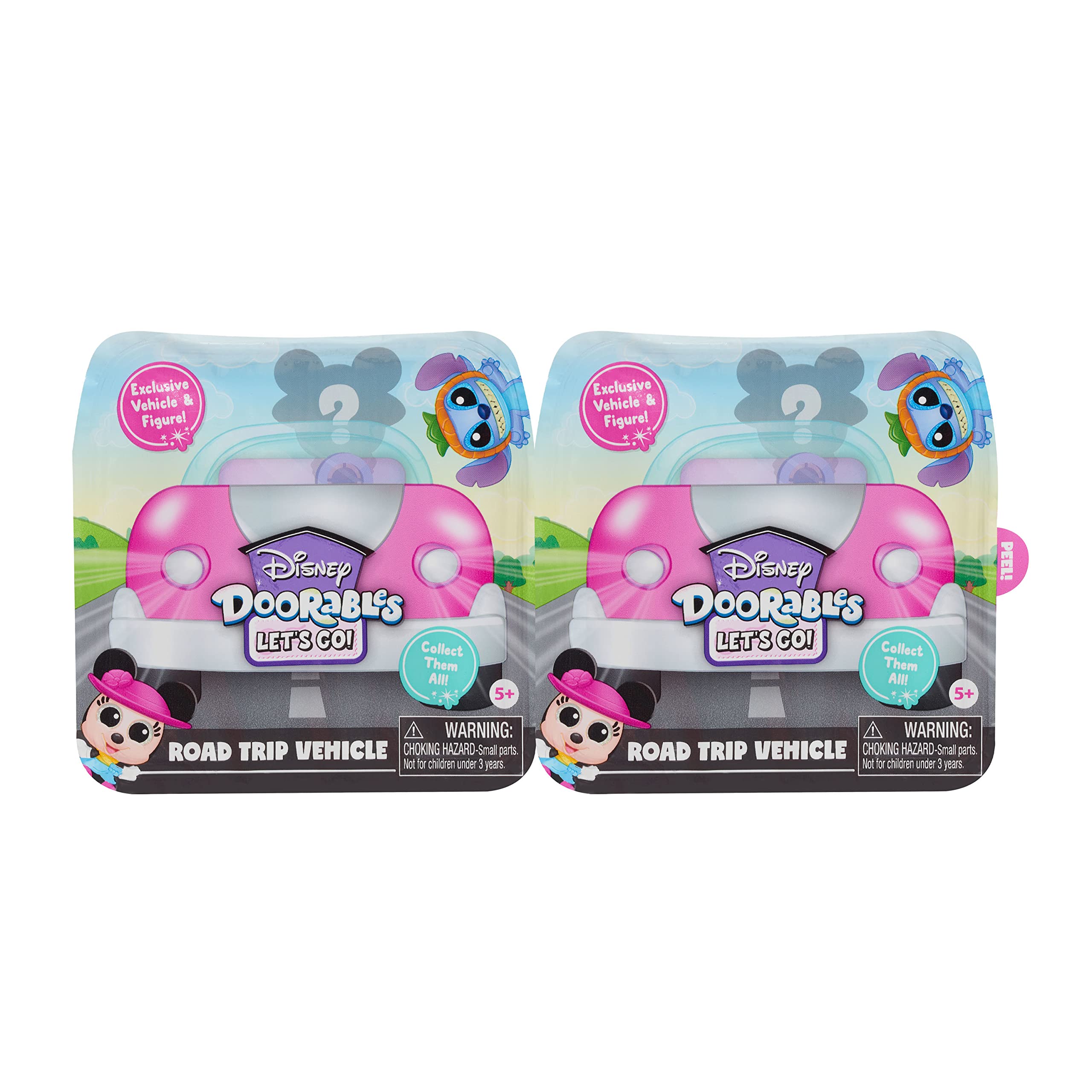 Disney Doorables Let’s Go Vehicles 2-Pack Series 1, Basket Stuffers, Toy Figures, Officially Licensed Kids Toys for Ages 5 Up, Gifts and Presents, Amazon Exclusive