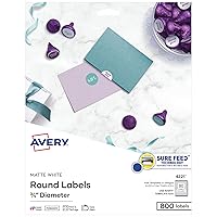 Avery Printable Round Labels with Sure Feed, 3/4
