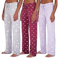3 Pack: Women’s Ultra-Soft Comfy Pajama Lounge Pants Elegant Sleepwear (Available In Fleece & Soft Knit) Plus Size