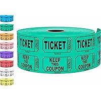 1000 Tacticai Raffle Tickets, Green (8 Color Selection), Double Roll, Ticket for Events, Entry, Class Reward, Fundraiser & Prizes