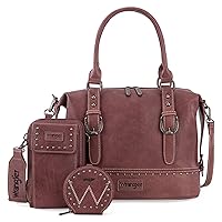 Wrangler 3Pcs Doctor Bag Sets for Women Top-handle Satchel Bag with Cell Phone Handbags and Coin Purse