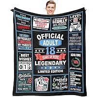 18th Birthday Gifts for Boy, 18 Year Old Boy Birthday Gifts, Gifts for Boy Turning 18, 18 Birthday Gift Ideas Throw Blanket 60 x 50 Inch, Gifts for 18 Year Old Male, 18 Birthday Decorations for Men
