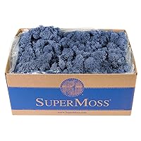 SuperMoss Reindeer Preserved Long Lasting Decorative Moss for Floral Décor Potted Plants and Indoor Planters, Royal Blue