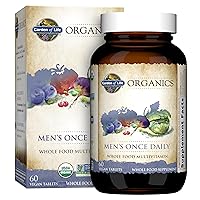 Organics Men's Once Daily Whole Food Multivitamin - 60 Tablets, Vegan Mens Multi for Health & Well-Being, Organic Mens Vitamins & Minerals, Vitamin C, Zinc