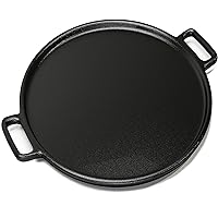 Cast Iron Pizza Pan - 14-Inch Baking Pan for Oven, Stovetop, Grill, or Campfires - Durable, Even-Heating, Versatile Cast Iron Griddle by Home-Complete