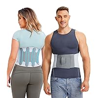 Wonderience Back Braces for Women and Men Posture Corrector for Spinal and Lifting Lower Back Pain Relief Lumbar Back Support Belt (Large, Grey)