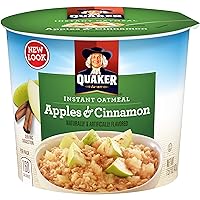 Quaker Oats Apple Cinnamon Instant Oatmeal Cup - Apple Cinnamon - 1 Serving Cup - 24 / Carton