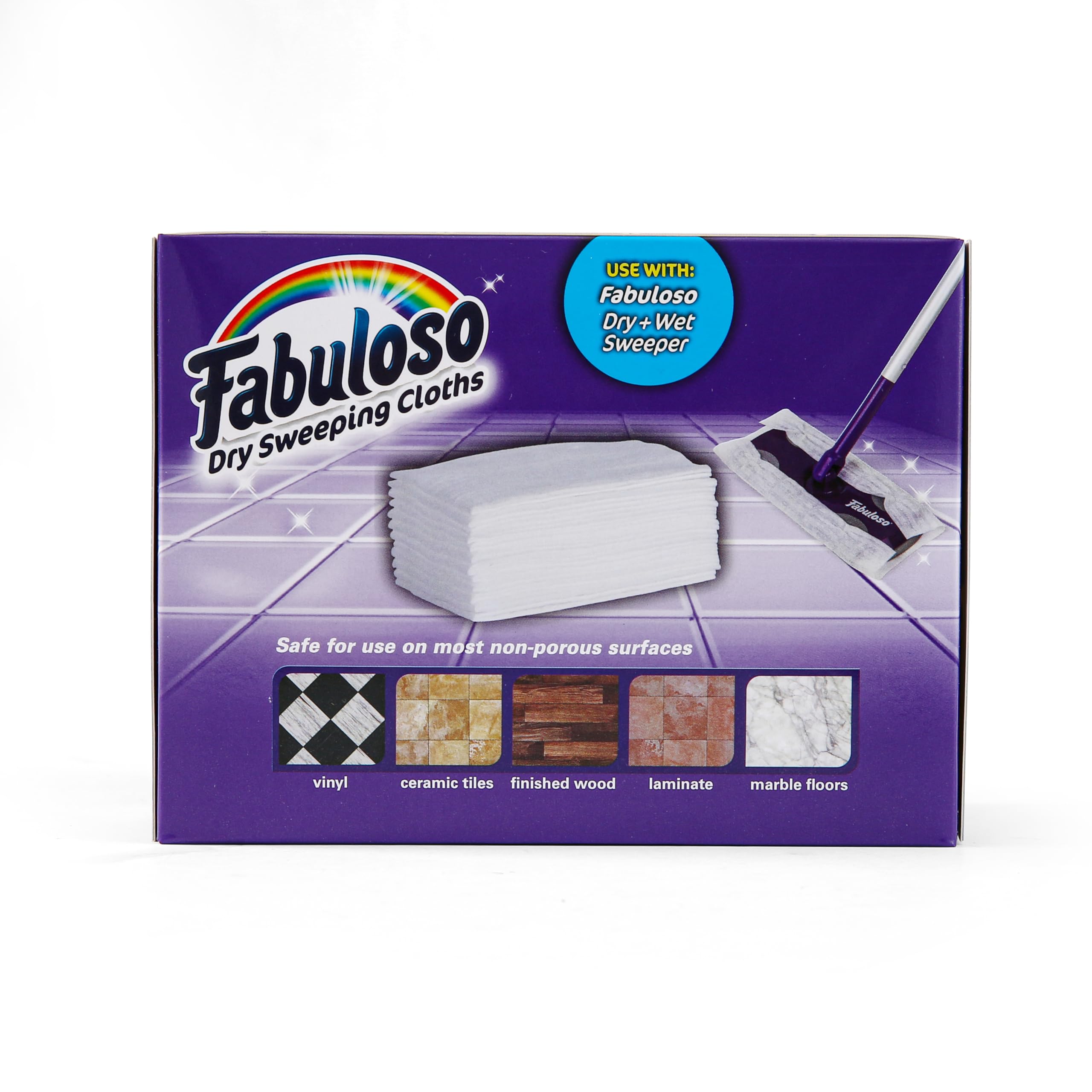 Fabuloso Dry Cloths, 16ct | Dry Sweeping Pads, for Use with Fabuloso Dry + Wet Sweeper for Bold and Bright Cleaning Experience | Clean Your Floors with Ease