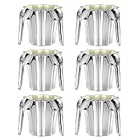 YBM HOME Plastic Star Shaped Wash Cup with Dual Handle - Silver Pack of 6