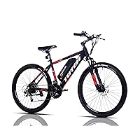 Totem Electric Bike for Adults 26”, Mountain Ebike 350W Motor, 20MPH Victor 2.0 with 36V 10.4Ah Removable Battery, E-MTB with Shimano 21 Speed Gears, Upgraded Adjustable stem, UL2849 Certified