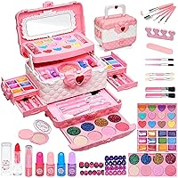 Kids Makeup Kit for Girl - Kids Makeup Kit Toys for Girls,Play Real Makeup Girls Toys, Washable Make Up for Little Girls, Non ToxicToddlers Pretend Cosmetic Kits,Age4-12 Year Old Children Gift
