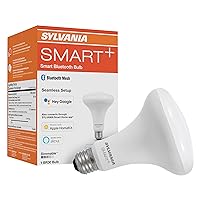 SYLVANIA SMART+ Bluetooth Soft White BR30 LED Bulb, Fully Dimmable, Compatible with Alexa, Apple HomeKit and Google Assistant, 1 pack
