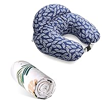 Momcozy Nursing Pillow Navy Blue and Replacement Pillowcase, Original Plus Size Breastfeeding Pillows for More Support for Mom and Baby, with Adjustable Waist Strap