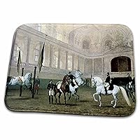 3dRose Morning Exercise in the Winter Riding School by Julius von... - Dish Drying Mats (ddm-129782-1)