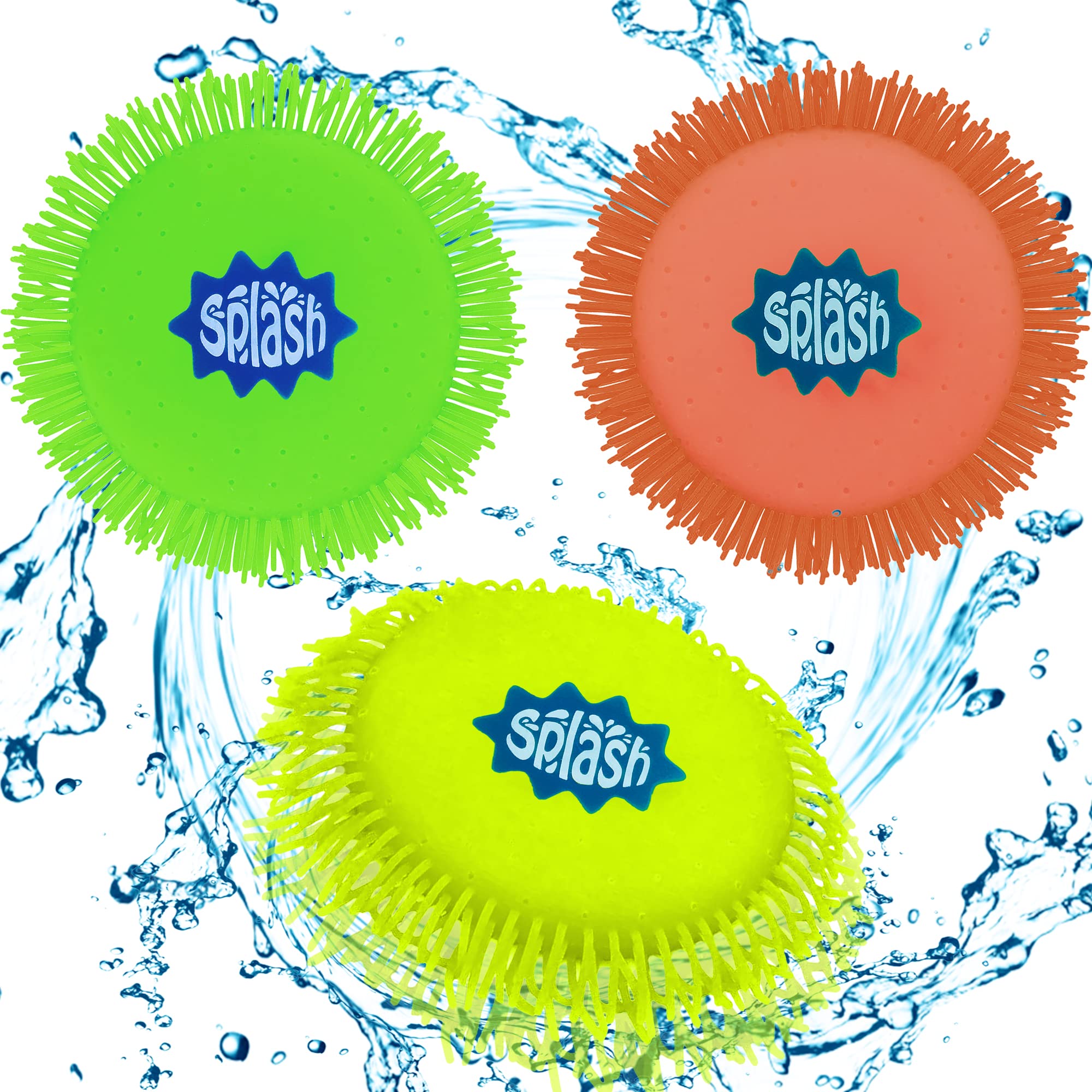 ArtCreativity Splash Water Flying Disc Toys, Set of 3, Water Splashing Frisbee for Kids in 3 Bright Colors, Backyard Games and Outdoor Summer Toys, Water Toys for Kids and Adults