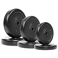 Signature Fitness 100-Pound Weight Set for Home Gym with Six Plates and Optional 1x 5FT Standard Barbell with Locks