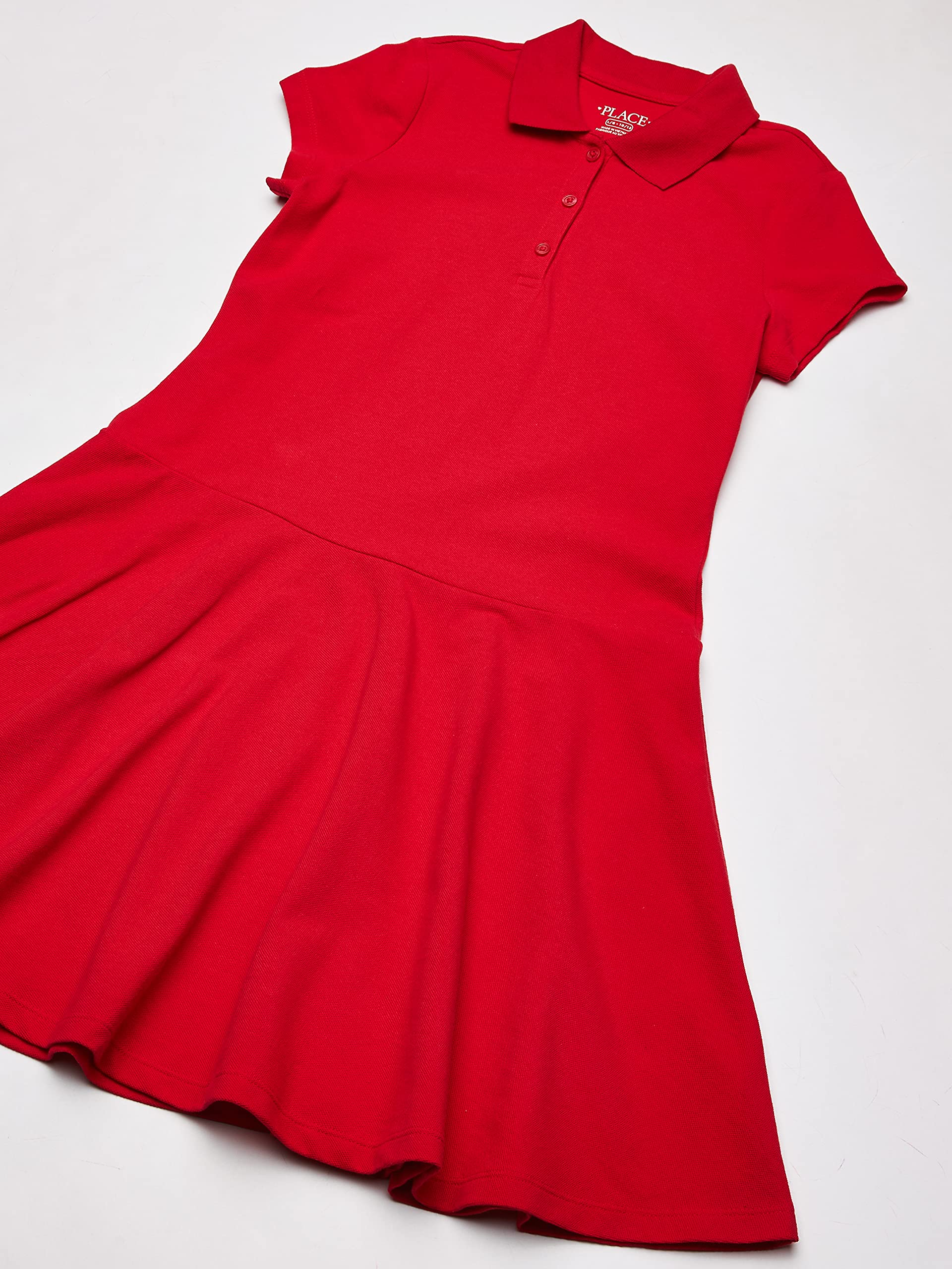 The Children's Place Girls' Short Sleeve Pique Polo Dress, Drop Waist