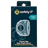 Safety 1st Parent Grip Door Knob Covers 3 Pack, Crystal Clear