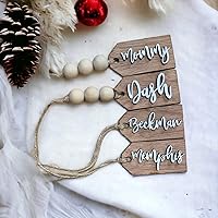 Beads Available, Personalized tags, Stocking tags personalized, Wooden Tags with beads, Wooden tags with holes, Personalized tags for gifts, Wooden name tags personalized, Party tags, Wooden name tags