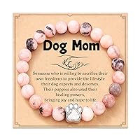 Dog Mom Gifts for Women, Natural Stone Paw Bracelets Gifts for Dog Mom Dog Lovers Women Girls