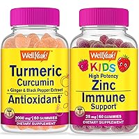 Turmeric Curcumin + Zinc Kids, Gummies Bundle - Great Tasting, Vitamin Supplement, Gluten Free, GMO Free, Chewable Gummy