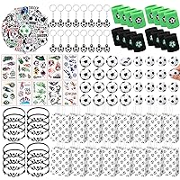 Aoriher 162 Pcs Sport Party Favors, Sport Party Gift Bag Fillers Foam Sports Balls Tattoo Stickers Keychains Sticker Charm Bracelets Sport Wristband Pull Back Cars for Party Supplies (Soccer)