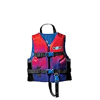 WOW Sports - Child Life Vest (30-50 lbs) - Perfect for Swimming Pools, Fishing, Lakes, & Ocean - Blue Life Jacket Flotation Device (PFD) - VIS-Wave