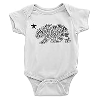 Aztec Calendar California Bear Baby Bodysuit Super Cute Cali Love Toddler Shirt (White, 6 Months)
