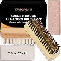 TAKAVU Premium Suede & Nubuck Cleaning Brush Kit, Crepe brush, Brass Bristle Brush, Microfiber Towel Cloth, Cleaning Block Eraser for Cleaning Shoes, Boots