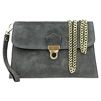 Womens Double Front Suede Clutch Bag