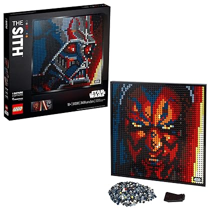 LEGO Art Star Wars The Sith 31200 Creative Sith Lord Building Kit; an Elegant Piece for Adults who Love Mindful Art Projects or The Dark Lords of The Sith (3,395 Pieces)