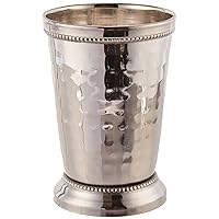 12 oz Hammered Mint Julep Cup, Large, Silver