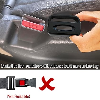 MISSEIAR Car Seatbelt Buckle Guard, Child Seat Belt Lock Seatbelt Buckle Cover Seat Belt Lock Cover Black Seat Belt Lock, Buckle Guard for Kids/Special Needs, 4-Pack Fit Most Car (Expect Truck)