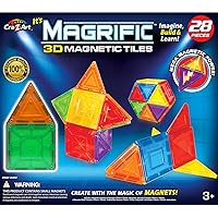 Cra-Z-Art Magrific 3D Magnetic Tiles - Magnetic Toy Set (28-Piece)
